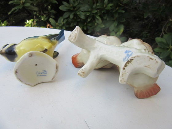 Image 1 of Figurine d'oiseau en porcelaine Goebel, mésange bleue, vintage