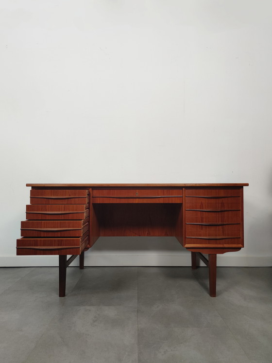 Image 1 of Vintage Danish Executive Desk In Teak