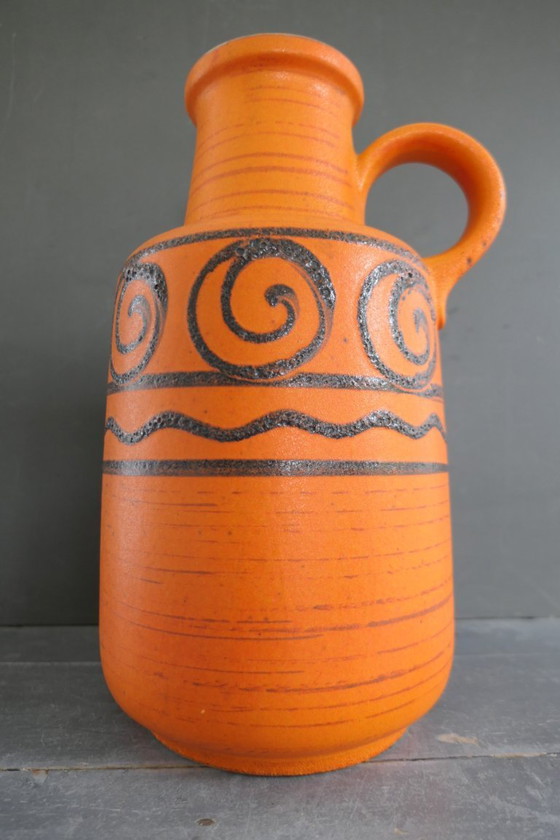 Image 1 of Vintage Scheurich grote vaas 408-40 oranje