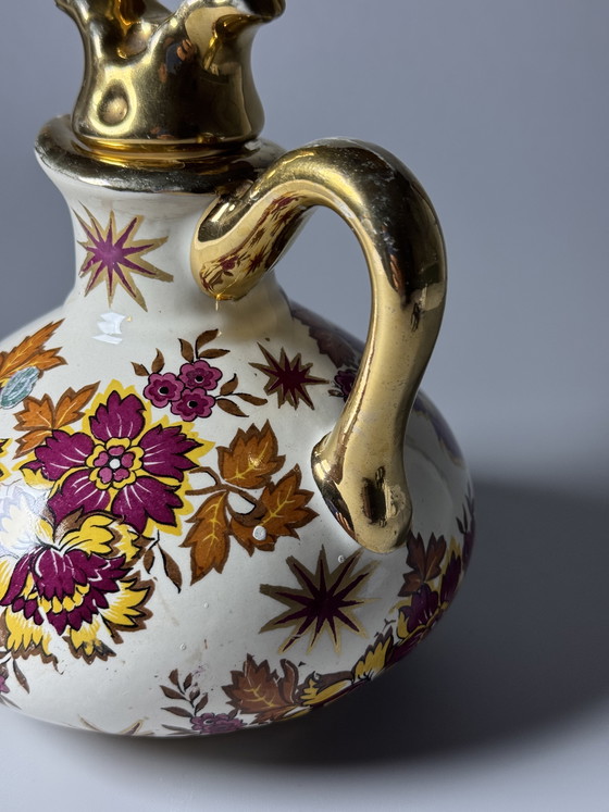 Image 1 of Decantador Boch Frères La Louvière Keralux de loza de Raymond Chevalier, belga Art Déco, años 30