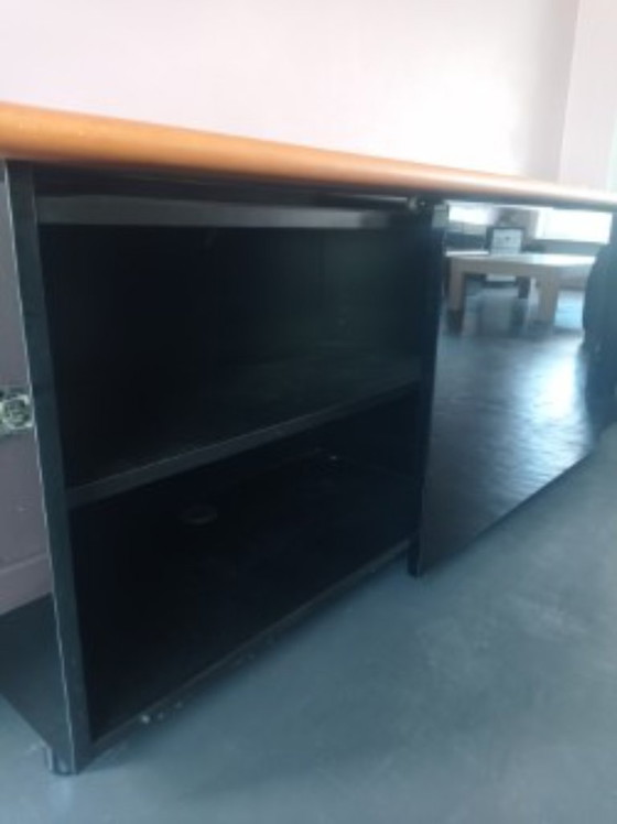 Verardo Cartesio – Complete Italian Design Furniture Set – Black High Gloss/Wood – Sideboard (photo 8 of 13)