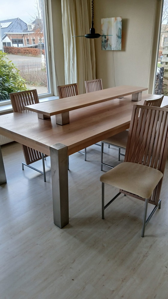 Image 1 of Large Dining Table With 6 Chairs