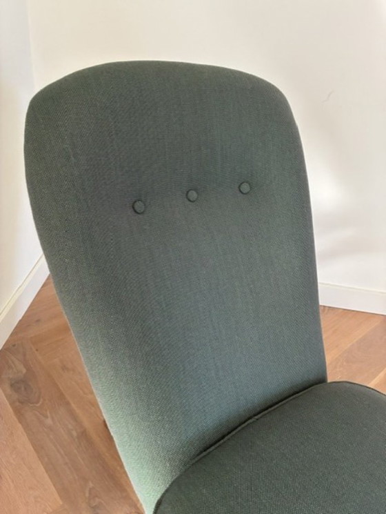 Artifort Congo fauteuil, Kuipstoelen, Textiel, Hout, Groen, Vintage (foto 4 van 5)