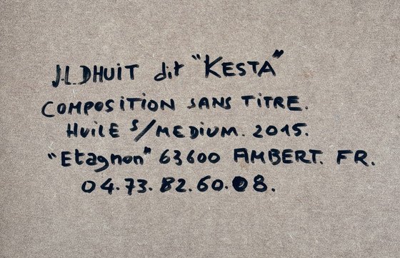 Kesta 2015 - Rara Composizione astratta colorata su pannello - 80cm x 80cm – Arte, MDF, Legno (photo 12 of 12)