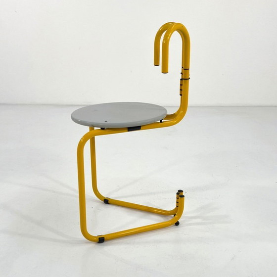 Image 1 of Silla Binda gris y amarilla de Luca Leonori y Stefano Stefani para Pallucco, década de 1980