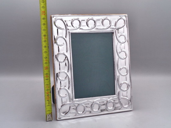 Image 1 of Silver plated metal frame, size for 9x13 photos