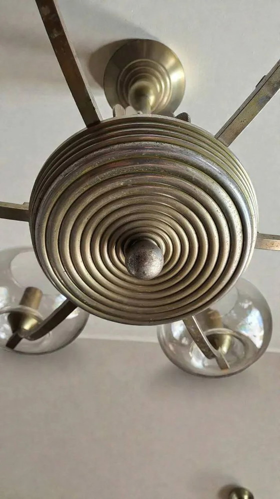 Art Deco Chandelier – Pendant lamps, Metal, Glass (photo 9 of 17)