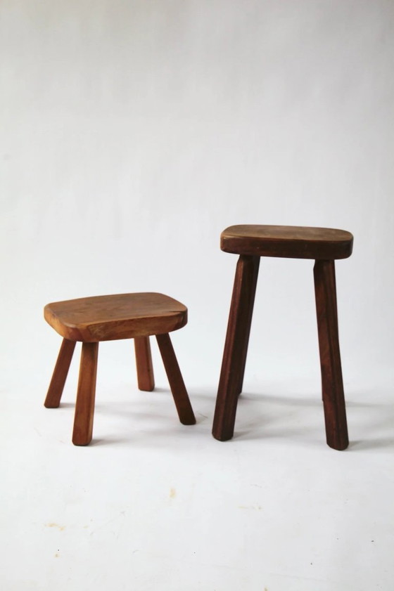 Set von antiken, handgefertigten Hockern, Belgien, 20. Jahrhundert – Atelier Andre Smalle, Wood (photo 2 of 9)