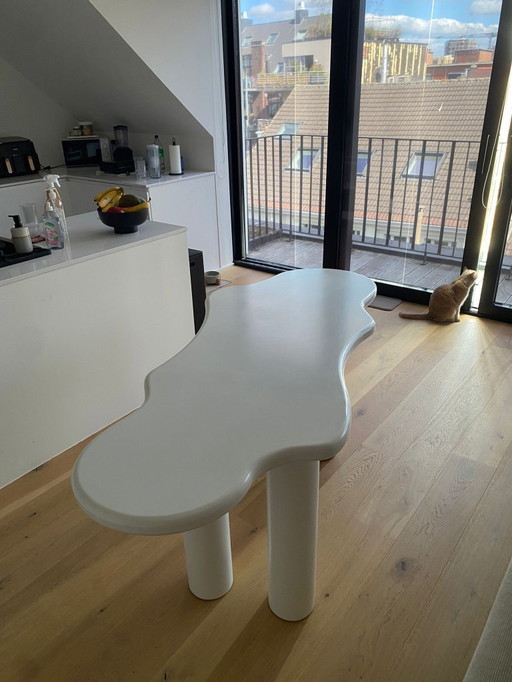 Dining Table in Organic Style Shape180Cm White