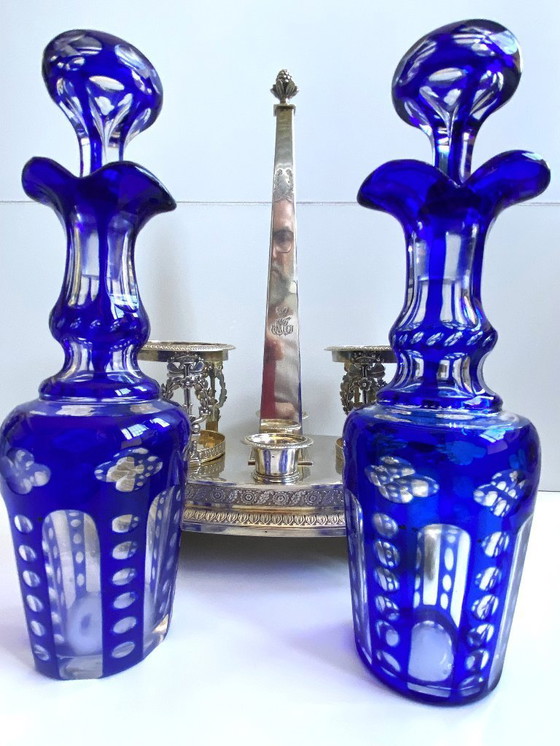 Image 1 of Porte Condiments Argent Massif Ciselé 900 Directoire 1800 Orfèvre AT Paris