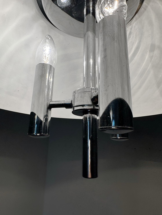 Image 1 of Space Age verchroomde kroonluchter 70's design