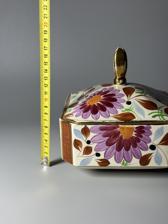 Image 1 of Boîte couverte Art Déco en céramique Boch Frères par Raymond Chevalier, Belgique, années 1930