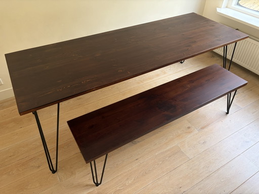 Allon Dery table 220 x 80 with bench in TOP condition