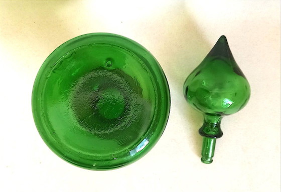 Image 1 of Carafe avec bouchon Empoli vert Années 70 Hauteur 27 cm