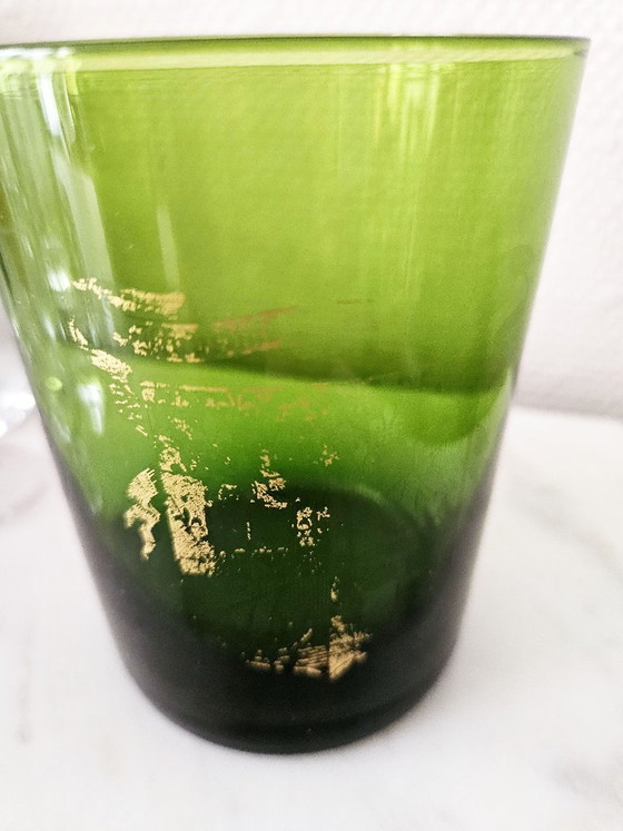 Image 1 of Heleboel 22 Vintage Bistro Collection Shot, Digestif, Arquebusiers Reims Amber Groen Rood