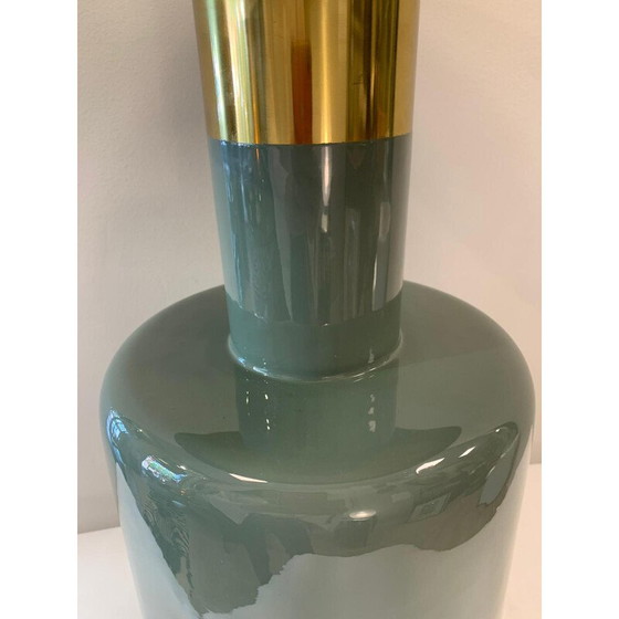 Image 1 of Vintage side table in glossy jade and gold color