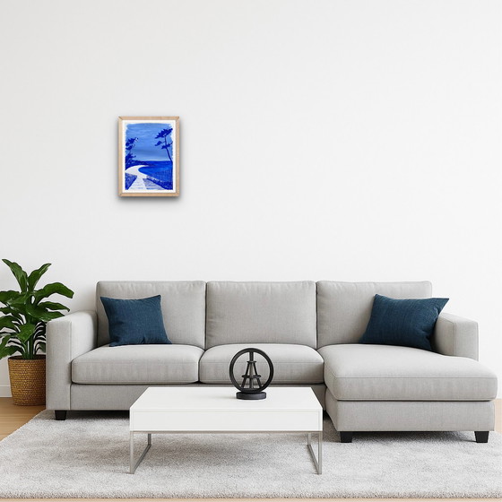 Image 1 of Gouache azul ultramar sobre papel, 33x24 cm