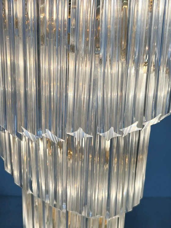 Image 1 of  Gran araña/lámpara de techo de Paolo Venini, cascada, cristal de Murano, Italia, años 70