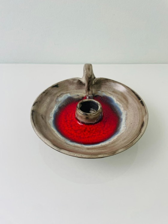 Image 1 of Vintage retro blaker met rood lava glazuur