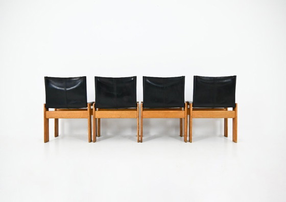 Image 1 of Sillas de comedor Monk de Afra y Tobia Scarpa para Molteni, década de 1970, juego de 4