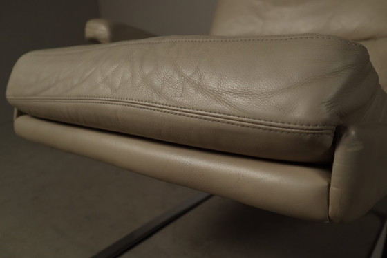 Leren "Swing" loungefauteuil met poef voor COR Duitsland, jaren 60 – Hockers en poefs, Chrome, Leather (photo 3 of 15)