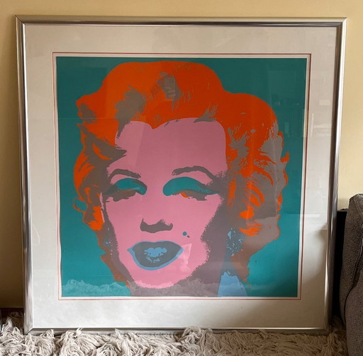 Andy Warhol Marilyn VII (turquoise) screen print including passe-partout and frame
