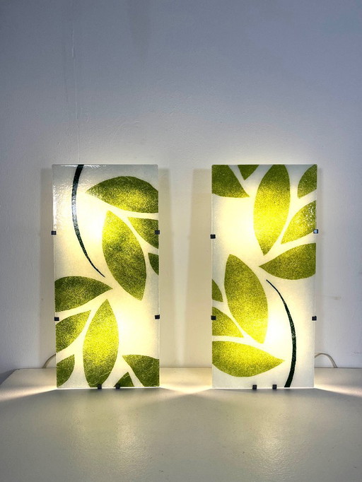 GYLLEN glass wall lamps, designed by Julia Treutiger for Ikea, 1990s.