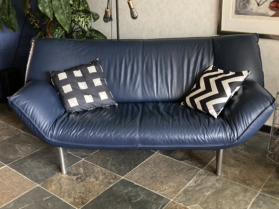 Image 1 of Leolux Tango 2+ 3-Sitzer-Sofa blau und Sessel rot