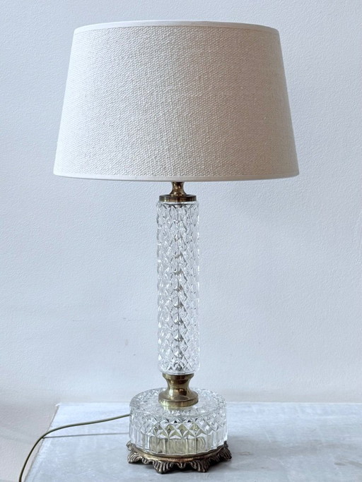 Lampe aus Glas und Messing aus den 1960er Jahren