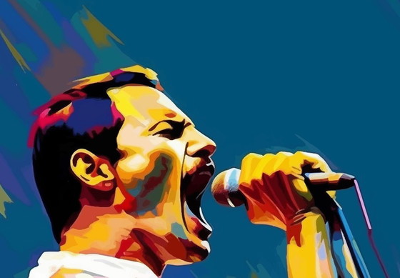 Alberto Ricardo - Freddie Mercury 2 - Lithographie d'artiste – Lithographies et sérigraphies, Canvas (photo 5 of 13)
