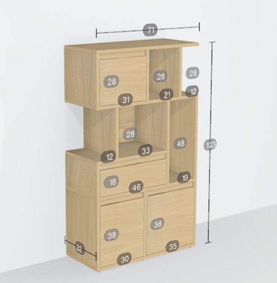 Image 1 of Tylko Wall Storage with Doors and Drawer.