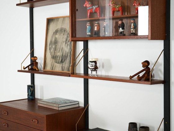 Image 1 of Teak wall unit PS System, Danish design, 1960s, manufactured by Randers Møbelfabrik