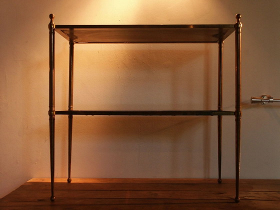 Messing Beistelltisch aus den 1950er/70er Jahren. – Beistelltische, Glas, Vintage (photo 2 of 9)