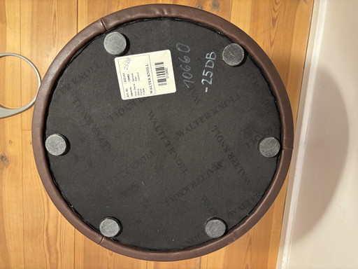 Walter Knoll Bellows stool – Coconut Brown leather, very good condition