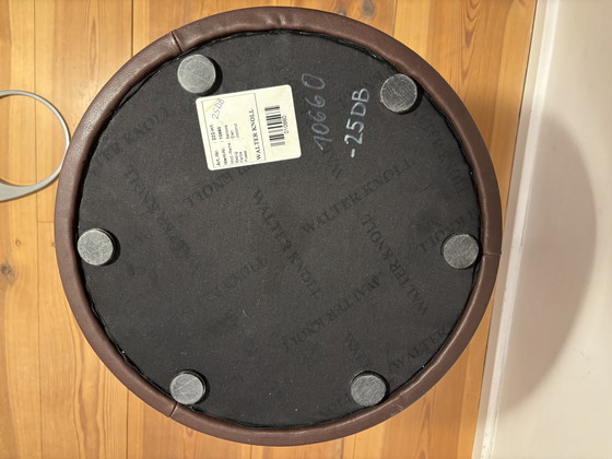 Image 1 of Walter Knoll Bellows stool – Coconut Brown leather, very good condition