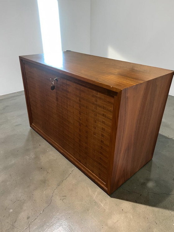 Image 1 of Danish Modern Garderoben-Kombination mit Cadovius Schuhschrank, geometrischer Wandgarderobe & massivem Teakspiegel