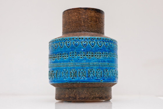 Vintage Rimini Blue Ceramic Vase by Aldo Londi for Bitossi, Italy, 1960s – Mid Century Modern (photo 10 of 12)