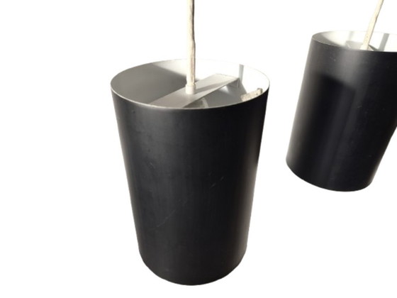 Image 1 of 6 Louis Poulsen "pipe" pendant lights, 1960s, lacquered steel