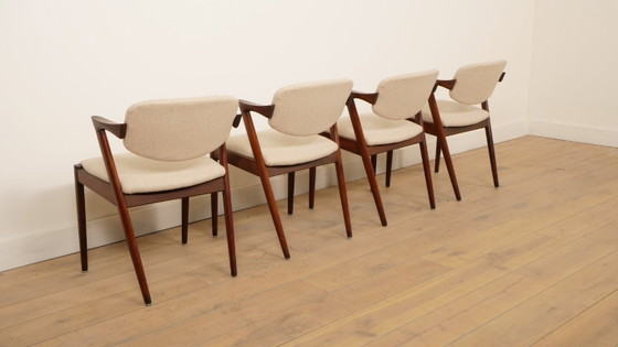 Image 1 of Juego de 4 sillas de comedor | Kai Kristiansen | Silla Z - modelo 42 | Palisandro