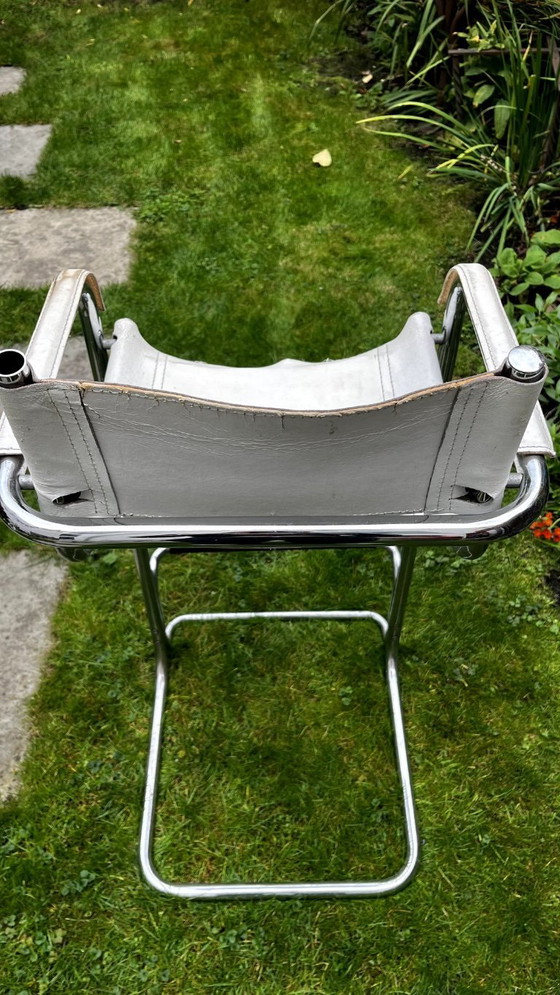 Image 1 of 4 x Tabourets de bar vintage blanc + chrome