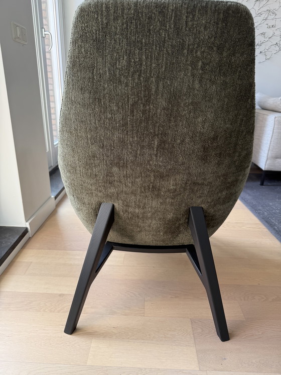 Image 1 of Montis, silla Enzo en tela bouclé/esponjosa verde musgo