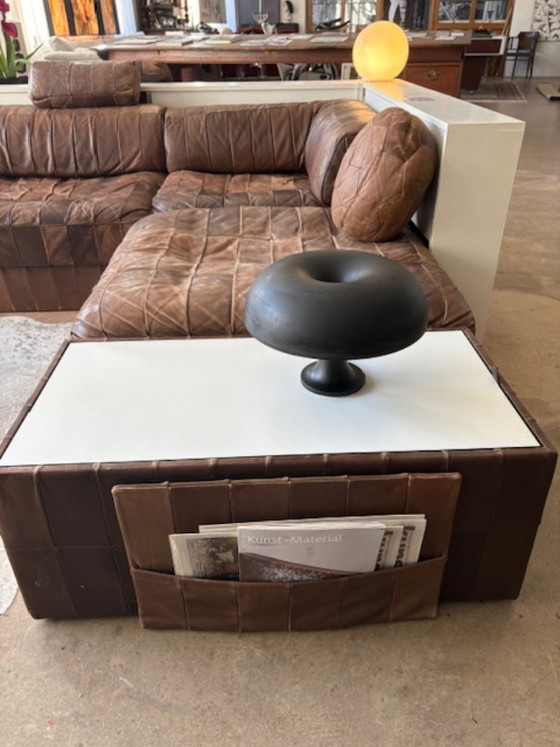 Divano modulare De Sede DS88 – Anni '70 – Pelle patchwork color cognac – Divani modulari, Leather (photo 6 of 12)