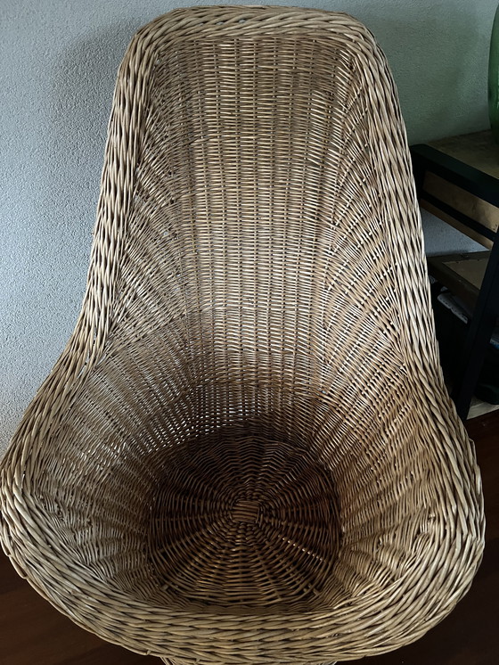 Image 1 of Prachtige mid century rotan loungestoel in boho / retro stijl