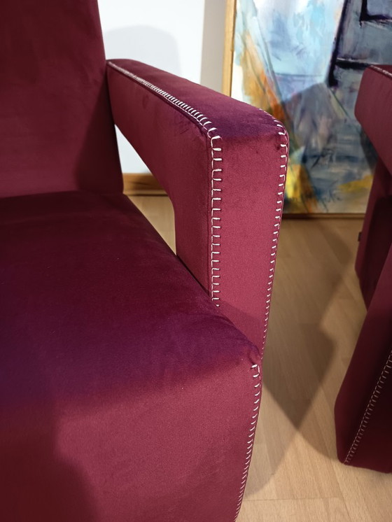 Image 1 of CASSINA 2X Poltrone 637 UTRECHT  (NUOVE MAI USATE) in Velluto 13L Ortigia/Plum con Cuciture in filo Naturale a punta Cavallo