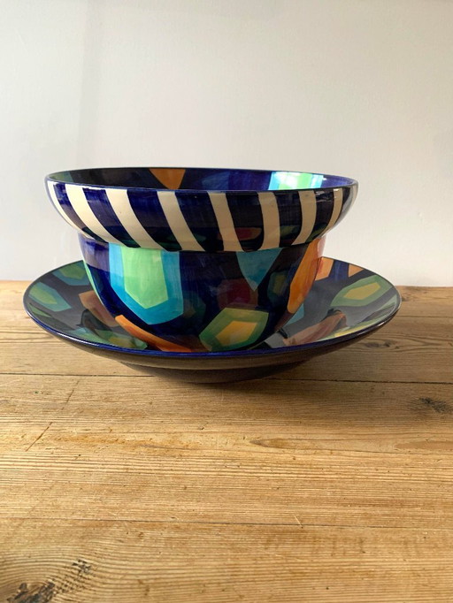 IKEA “Protest” set – large bowl + dish – design Åsa Gray (1990s)