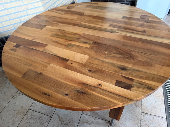 Palou Walnut Dining Table + 4 Leather Chairs – Dining set, Wood (photo 4 of 8)