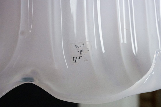 Image 1 of Grande lampadario vintage a forma di fiore in vetro di Murano rosa, Italia, anni '80.