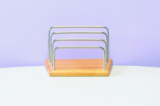 Light wood letter holder chrome rods – Decorative Objects (photo 2 of 5)