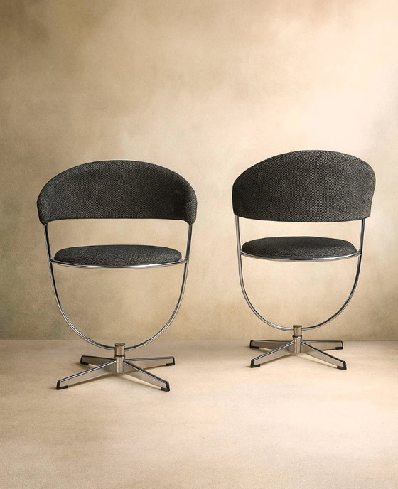 2 X Arne Dahléns Voor Dalum – Eetkamerstoelen, Chrome (photo 5 of 15)