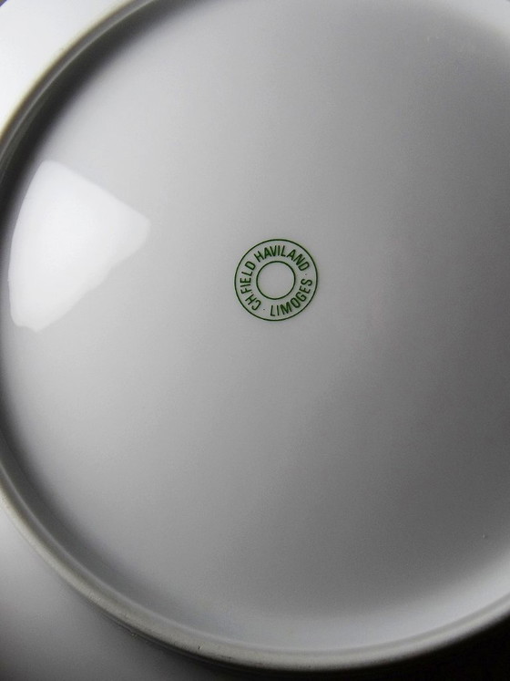 Image 1 of Set of 6 vintage Limoges porcelain dinner plates by CH. Field Haviland